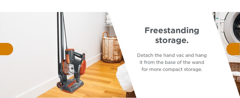 Shark Rocket Ultra-Light Corded Bagless Vacuum for Carpet and Hard Floor Cleaning with Swivel Steering (HV301), Gray/Orange