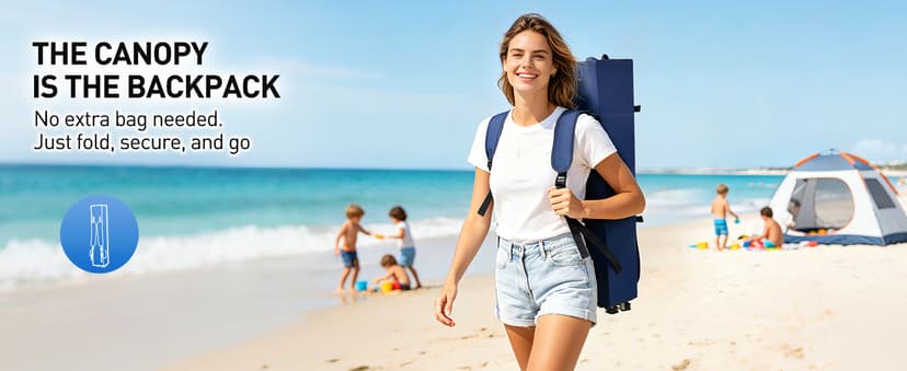 East Oak Oversized Camping Chair with Canopy | 400 LBS Heavy Duty Folding Beach Chair with Canopy Shade, Roomy Seat, Full Sun Protection, Ample Storage | Canopy Chair for Outdoors