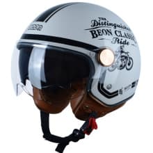 Open Face Motorcycle Helmet for Adults, DOT Approved,3/4 Retro Vespa Helmet, Dual Visors Men's and Women's Motorbike Casco for Moped Cruiser Bobber and Chopper