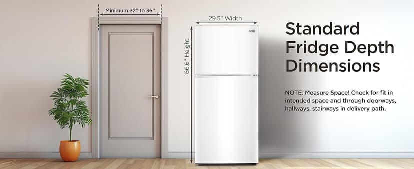 BLACK+DECKER 20.1 Cu. Ft. Top Mount Refrigerator with Ice Maker, 2-Door Refrigerator with Top Freezer, Freezer with Icemaker and Adjustable Temperature Control, BR2010JIMW, White