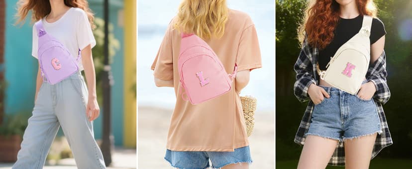 Birthday Gift for Girl Toddler,Sling Bag Fanny Pack Trendy Stuff,Personalized Gifts for 3 4 5 6 7 8 9 10 11 12 13 Year Old Gifts for Teen Girls Kids,Crossbody Initial Bag Purse Blue,A B0FQC9SWK4