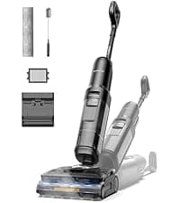 Tineco Floor ONE S5 Smart Cordless Wet Dry Vacuum Cleaner and Mop for Hard Floors, Digital Display, Long Run Time, Great for Sticky Messes and Pet Hair, Space-Saving Design, Blue