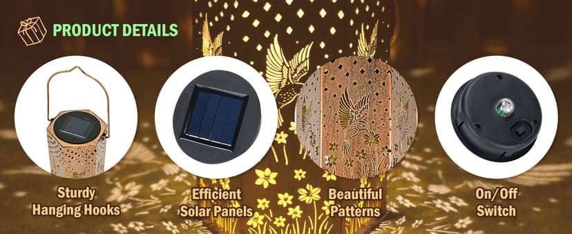 Birthday Gifts for Women Hummingbird Solar Lights Outdoor - Gifts for Mom, Mothers Day Gifts Solar Lanterns Outdoor Waterproof Garden Decoration for Outside, Outdoor, Patio, Yard, Lawn