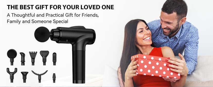 Massage Gun Deep Tissue, Handheld Electric Muscle Massager, High Intensity Percussion Massage Device for Pain Relief with 9 Attachments & 30 Speed(Black)