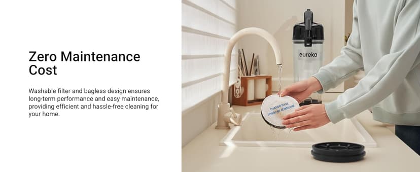 Eureka PowerSpeed Lightweight Upright Vacuum Cleaner for Carpet and Hard Floor, Powerful Bagless Upright Vacuum Cleaner for Home Pets, NEU181A, Blue