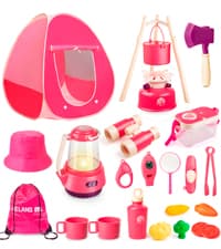 Pop-up tent, campfire, lantern, binoculars and camping gear for realistic pretend adventures indoors or outdoors Meland Camping Play Set for Child 3-6, Pretend Adventure Toy Gift B094XXBT8Z