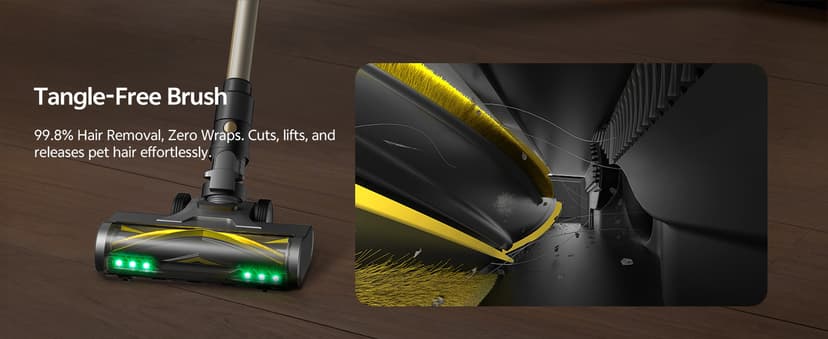 Ultenic Cordless Vacuum Cleaner, 550W 50KPA 65min Runtime, Stick Vacuum with Green Light, Self-Standing & 180° Lay-Flat, Anti-Tangled Brush, Vacuum Cleaners for Home/Hard Floor/Carpet/Pet Hair, U15