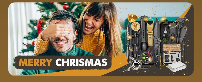 Gifts for Men Him Dad, Survival Kit and Equipment 25 Pcs, Valentines Gifts for him, Christmas Stocking Stuffers,Camping Essentials, Survival Gear, Cool Gadgets for Men