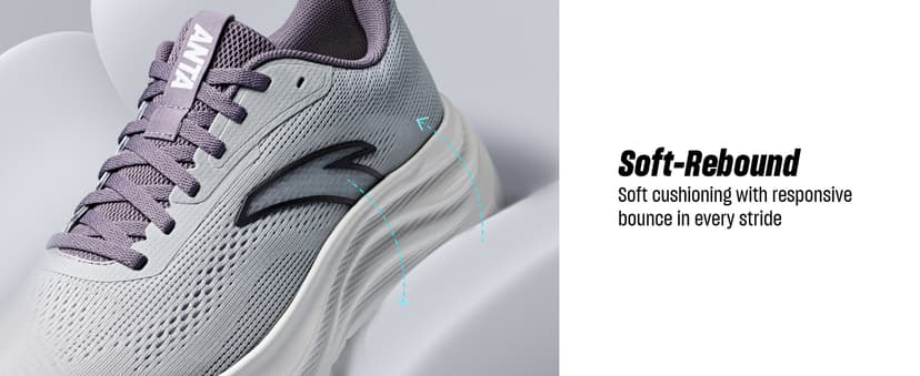 ANTA Men’s Running Shoes, Lightweight Cushioned Breathable Sneakers, Comfortable Trainers with Slip Resistant Outsole for Jogging, Walking and Daily Workout