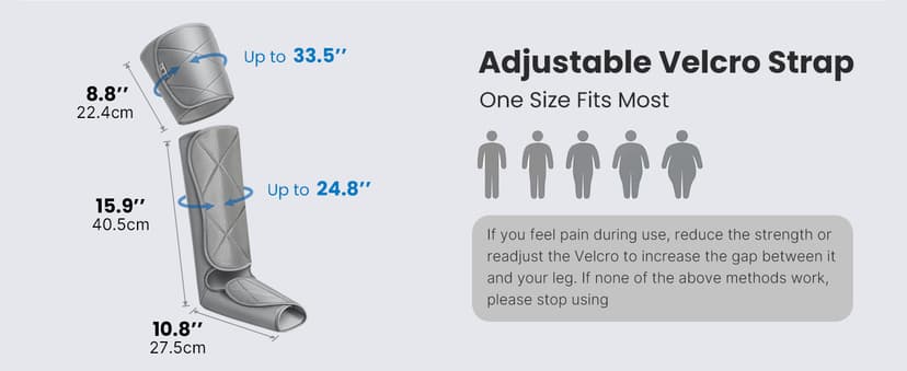 RENPHO Leg Compression Massager, Leg Massager Calf Massager for Circulation and Pain Relief, Effective for Father Mother Reduce Swelling, Grey