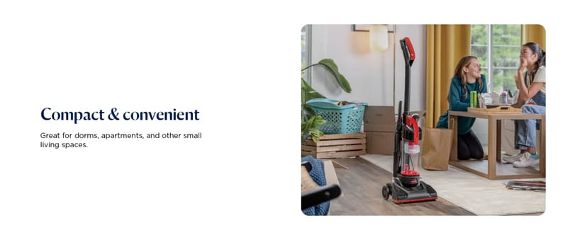 Bissell CleanView Compact Upright Vacuum, Fits in Dorm Rooms & Apartments, Lightweight with Powerful Suction and Removable Extension Wand, 3508