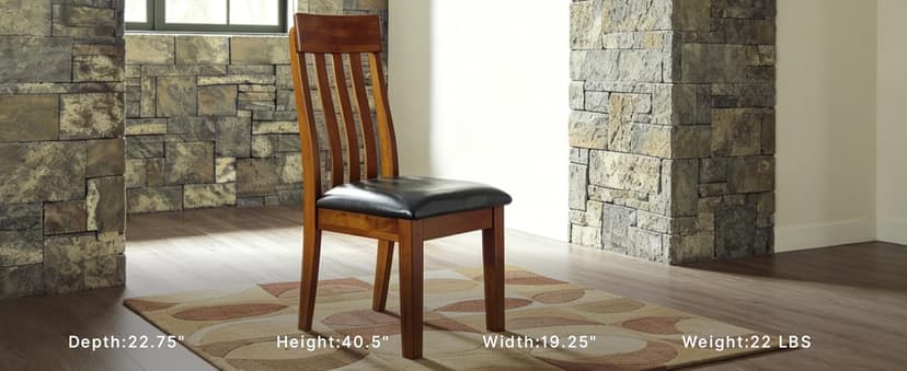 Signature Design by Ashley Ralene Rake Back 19" Dining Room Chair 2 Count, Medium Brown