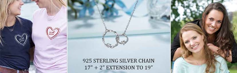 Sister Gifts, Sterling Silver Interlocking 2 Circles Necklace for Big & Little Sisters, Sister Birthday Gifts from Sisters