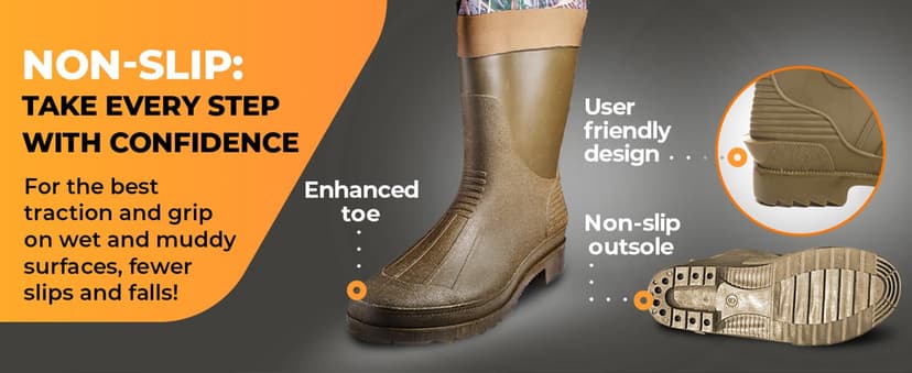 Foxelli Chest Waders, Waterproof 4mm Neoprene Hunting & Fishing Waders for Men & Women with Boots