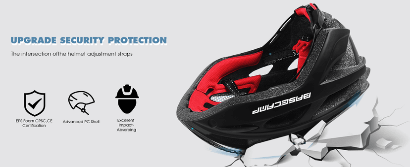 Bike Helmet, Basecamp Bicycle Helmet with Rear Light & Detachable Magnetic Goggles Lightweight Cycling Helmet Adjustable for Adult Men Women Mountain & Road (BC-069)