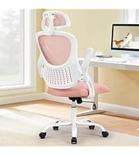 Sweetcrispy Home Office Managerial Executive Chair, Ergonomic Mesh Adjustable Swivel Mid-Back Chair with Comfortable Lumbar Support, Comfy Arms for Bedroom,Study,Student