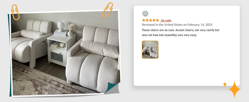LOULENS Lambswool Accent Chair, Modern Upholstered Sherpa Accent Chair, Comfy Teddy Single Armchair with Pillow for Living Room, Bedroom (Beige, Backrest Under The Cushion)