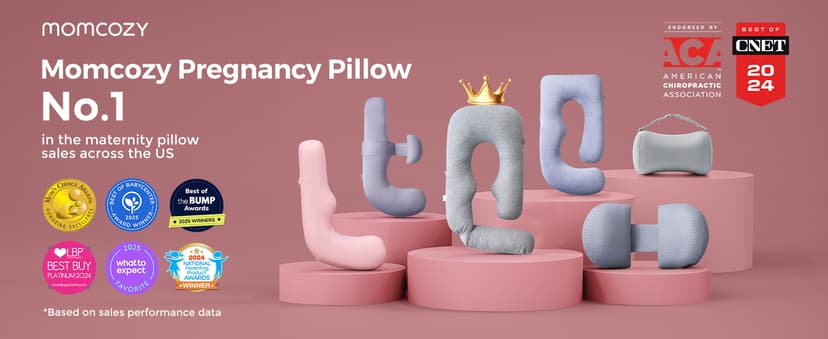 Momcozy Pregnancy Pillows for Sleeping, U Shaped Full Body Maternity Pillow with Removable Cover - Support for Back, Legs, Belly, HIPS for Pregnant Women, 57 Inch Pregnancy Pillow for Women, Grey
