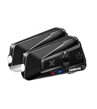 LEXIN B4FM Motorcycle Bluetooth Headset, 10 Riders Helmet Bluetooth Intercom, Universal IP67 Communication Systems with Music Sharing, Noise Cancellation, FM Radio, Fit for Snowmobile, 1 Pack
