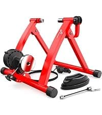 Sportneer Bike Trainer - Magnetic Stationary Bike Stand for 26-28" & 700C Wheels - Adjustable 6 Level Resistance Bike Trainer Stand for Indoor Riding with Quick Release Lever & Front Wheel Riser Block
