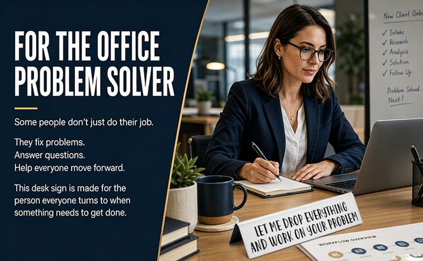 Funny office desk sign • Novelty nameplate • Coworker gift • Boss gift • Manager gift • Workplace humor decor Let Me Drop Everything and Work On Your Problem Funny Desk Plate Sign B0D1NZX9JX