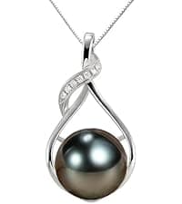 NONNYL Mothers Day Gifts for Mom, Wife, Women - Tahitian Black Pearl Necklace - Wedding, Birthday, Anniversary, Valentine's, Christmas Jewelry B0CSKR4M5V