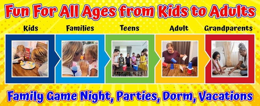 Funwares Minute of Fun Game - Minute to Win It Games for Kids, Adults, Teens, Families, Game Night, Gift for Home, Birthdays, or Travel. 2-12 Players! Original - 237 Challenges