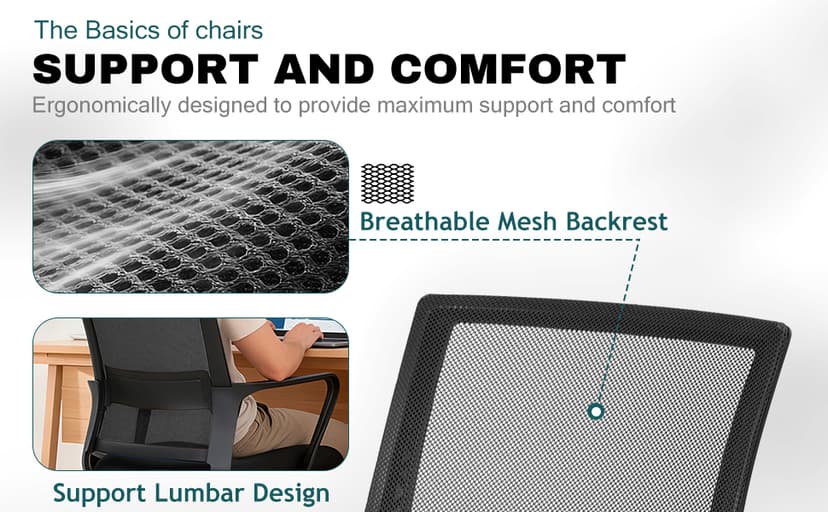 PayLessHere Gaming Chair Ergonomic Computer Chair Office Chair Video Game Chairs with Lumbar Support Desk Chair Armrest Mid Black Cushion Swivel Rolling Chair with Wheels for Home Office(Black)