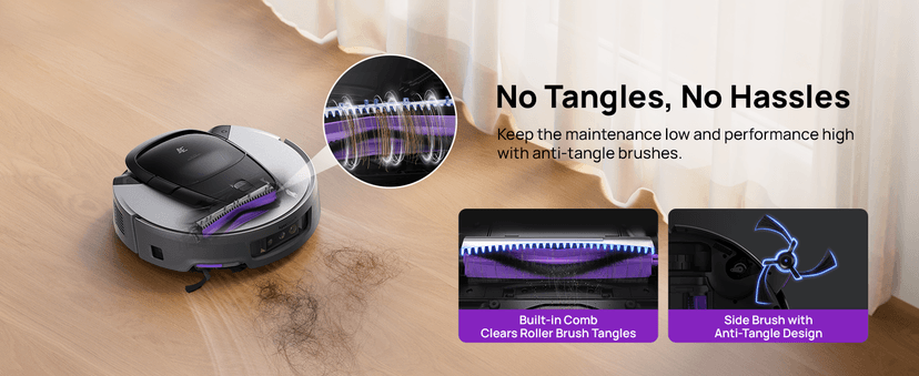 3i G10+ Robot Vacuum and Mop Combo, 18,000 Pa Suction, 60-Day Hands-Free Cleaning with Quiet Debris Compression, Smart LiDAR Navigation, Auto Extension Along Edges, Ideal for Hard Floors & Carpets