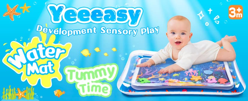 Tummy Time Water Mat丨Inflatable Tummy Time Water Play Mat for Babies, Infants and Toddlers 3 to 12 Months Promote Development Toys Baby Gifts