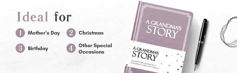 Grandma's Life Story Journal (Hardcover): A Meaningful Keepsake for Grandma to Share Her Journey & Memories, Book Includes 250+ Prompt Questions, Sentimental Gift for Mother's Day, Birthday, Christmas
