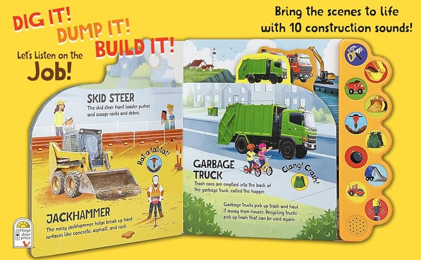 Dig It! Dump It! Build It! 10-Button Sound Book for Little Construction Lovers, Ages 2-7 1646385977