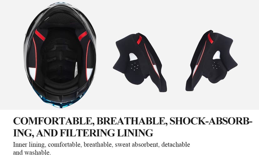 Carbon Fiber Full Face Motorcycle Helmets with Spoiler Sport Touring Street Motorcycle Helmet - Bluetooth Ready Speaker Pockets