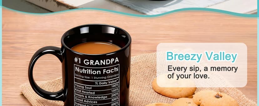 Breezy Valley Grandparents Gifts from Grandkids, Christmas Gifts for Grandma Grandpa from Grandson Granddaughter - Best Gift for Grandmother Grandfather, Happy Birthday Gift Grandparents Coffee Mug