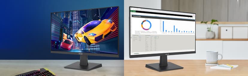 ASUS 24 Inch Frameless Monitor - 23.8-inch viewable, IPS, Full HD, 100Hz, 1080P, 1ms, Adaptive-Sync, for Working and Gaming, Flicker Free, HDMI, VESA Mountable, Tilt - VA24EHF