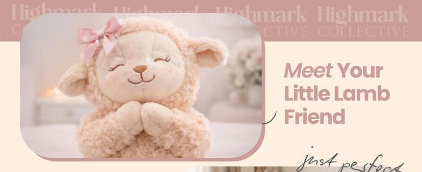 Ready-to-Gift Box: 10" Praying Lamb Plush with Pink Bow, Bamboo Muslin Blanket, First Prayer Book & Card. Baptism Gifts for Girl - Christening & Dedication 5-Piece Keepsake Set B0GHZRX7RP