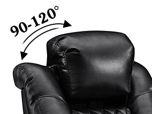 Weilianda Home Theater Seating Top Grain Leather, Zero Gravity Movie Theater Chairs Set, Power Headrest Recliner Chair Gaming Seats, 7 Colors Mood Light Sofa with Tray Table USB Charge Row of 3 Black