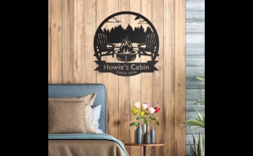 RealSteel Custom Metal Signs – Personalized Outdoor Wall Art, Wedding & Anniversary Name Plaque, Porch & Garden Decor, Campfire Monogram Yard Sign