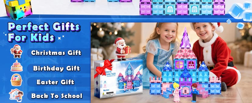 Soyee Diamond Magnetic Building Blocks - Princess Toys for 3-8 Year Old Girls & Boys - 3 4 5 6 Year Old Girl Birthday Xmas Present