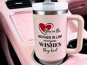 Mother in Law Tumbler with Handle 40oz Mothers Day Gift - Best Funny Mother in Law Mug Gifts for Birthday Mother's Day, Wedding, Valentine's, Christmas B0DS9TZLBC