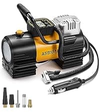 9.8Ft Cord Digital Gauge Auto ShutOff LED Light Fast Inflation Air Pump for Car Tires Bike Ball Motorcycle Inflatables Yellow AstroAI Tire Inflator Portable Air Compressor 12V DC Integrated Storage B097B6X669