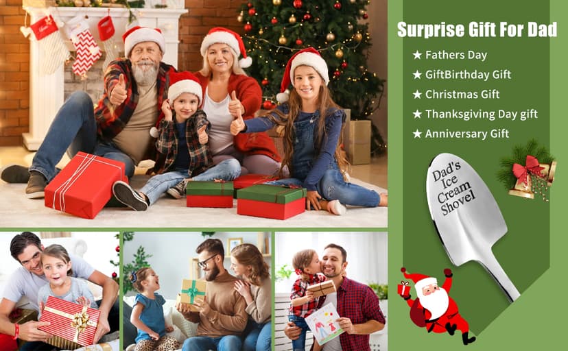 Christmas Gifts for Dad - Funny Stainless Steel Ice Cream Shovel Spoon, Son and Daughter Give Birthday Gifts to Dad Father's Day Gift Thanksgiving Gifts - cute and practical