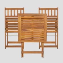 Idzo Heavy Duty 400lbs Capacity Patio Bistro Set 3 Piece Outdoor, Folding Chairs w/Cushion, Square Table - Upgrate 2024