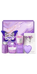 Birthday Gifts for Women, Mom, Sister, Friend: Unique Pink Self Care Spa Relaxation Baskets Set, Christmas, Holiday, Valentines Day Presents for Her, Girlfriend, Grandma, Wife, Bestie, Coworkers