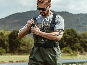 Gonex Chest Waders Hunting Fishing Waders for Men Women Waterproof 70D Nylon Wader for Duck Hunting Fishing Green, Sizes 8-13