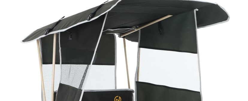 Nice C Chair with Canopy, Umbrella Chairs, Chair with Shades, Sports Chairs, w/Removable Footrest, Cooler Bag, Cup Holder for Camping, Fishing, Sports, Soccer, Beach (1-P Green)