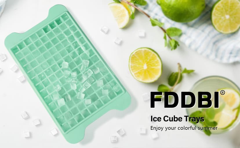 Mini Ice Cube Tray for Freezer: FDDBI Small Ice Trays for Freezer with Bin - 117×4PCS Easy Release Nugget Ice Tray - Crushed Ice Tray with Container