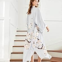 BABEYOND Kimono Robe Cover up with Box Long Floral Satin Sleepwear Silky Bathrobe Bachelorette Robe