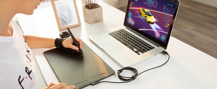 XPPen Updated Deco 01 V3 Drawing Tablet-16384 Levels of Pressure Battery-Free Stylus, 10x6 Inch OSU Graphic Tablet, 8 Hotkeys for Digital Art, Teaching, Gaming Drawing Pad for Chrome, PC, Mac, Android