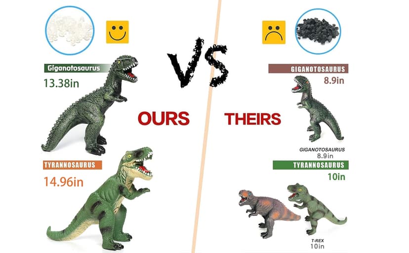 Gzsbaby 6 Piece Jumbo Dinosaur Toys for Kids 3-5 and Toddlers, Large Soft Dinosaur Toys for Lovers - Perfect Party Favors, Birthday Gifts